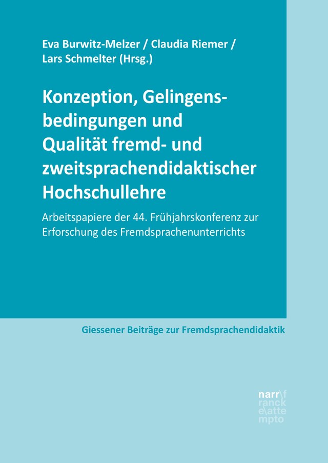 Buchcover für Konzeption, Gelingensbedingungen und Qualität fremd- und zweitsprachendidaktischer Hochschullehre