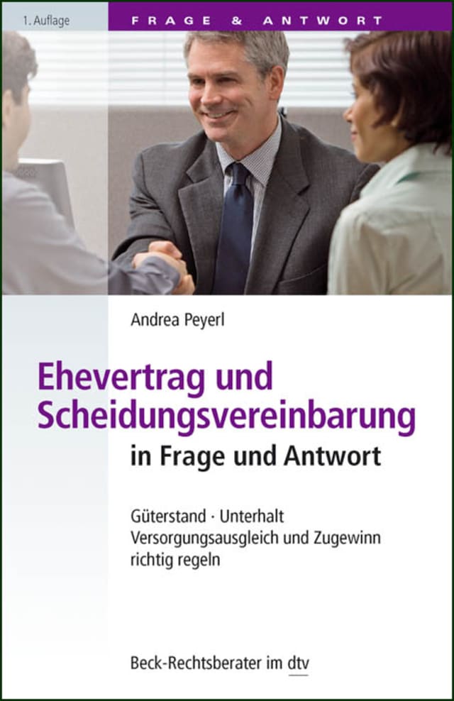 Buchcover für Ehevertrag und Scheidungsvereinbarung in Frage und Antwort