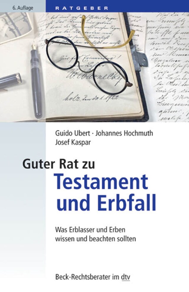 Kirjankansi teokselle Guter Rat zu Testament und Erbfall