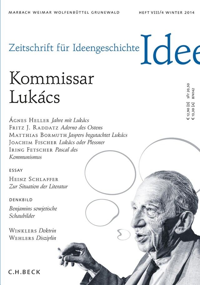 Buchcover für Zeitschrift für Ideengeschichte Heft VIII/4 Winter 2014