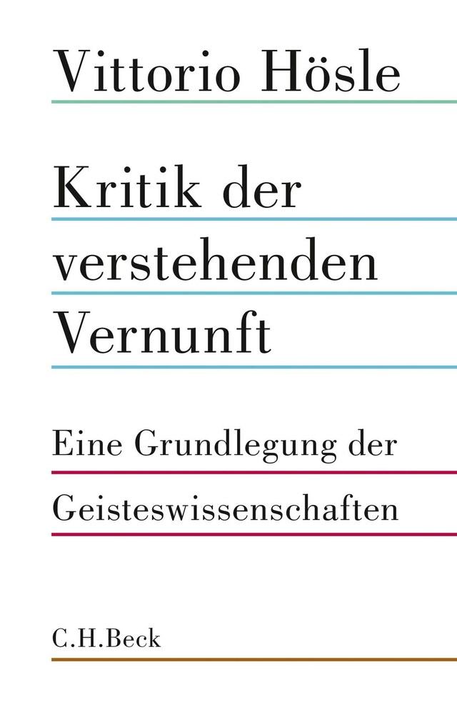 Kritik der verstehenden Vernunft Buchcover für Kritik der verstehenden Vernunft