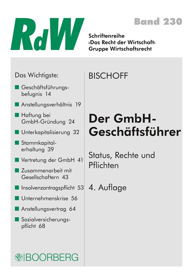 Buchcover für Der GmbH-Geschäftsführer