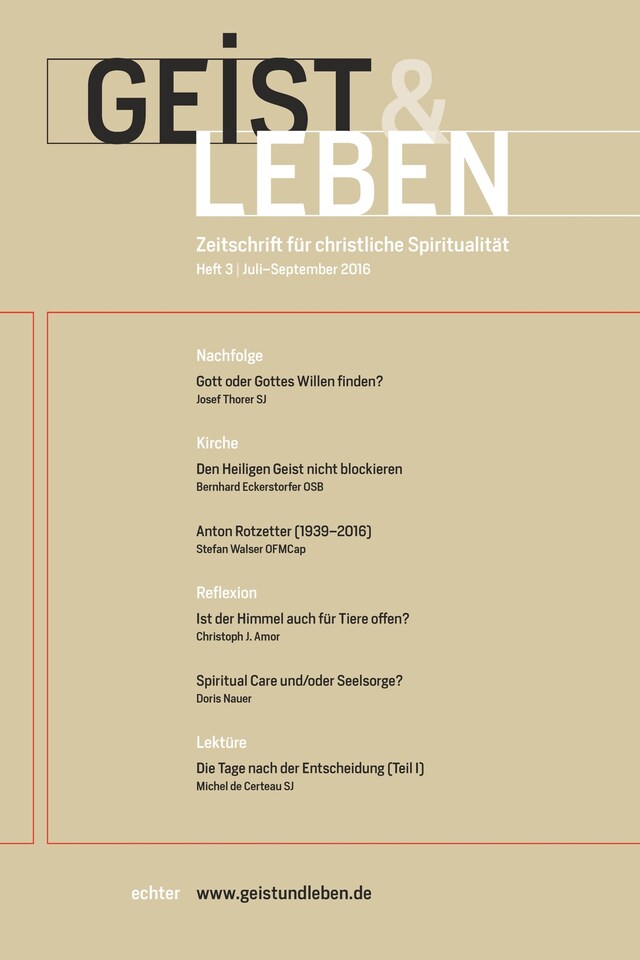 Buchcover für Geist & Leben 3/2016