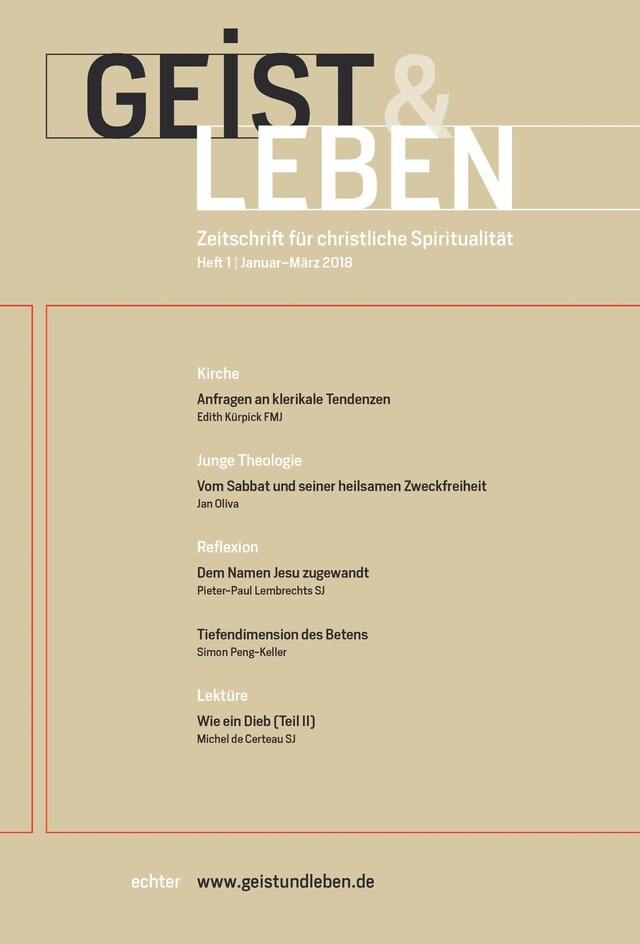 Copertina del libro per Geist & Leben 1/2018