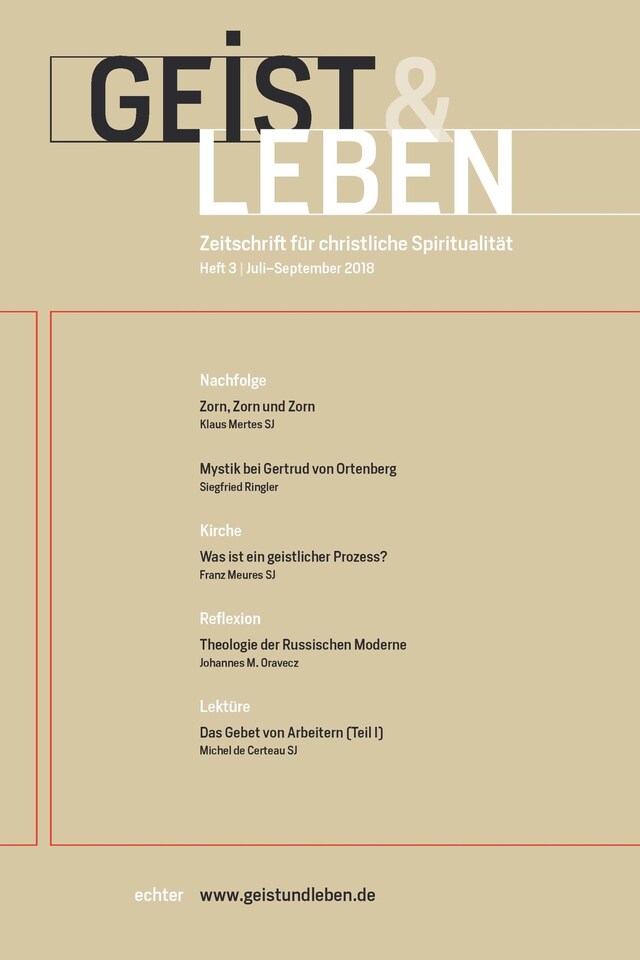 Buchcover für Geist & Leben 3/2018