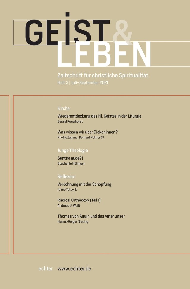 Buchcover für Geist & Leben 3/2021