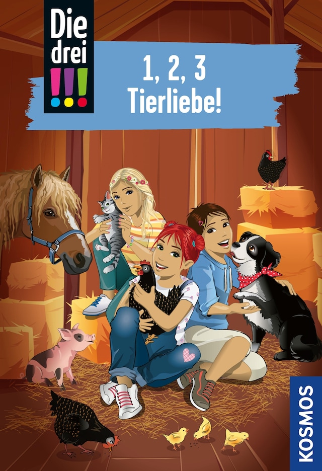 Copertina del libro per Die drei !!!, 1, 2, 3 Tierliebe! (drei Ausrufezeichen)