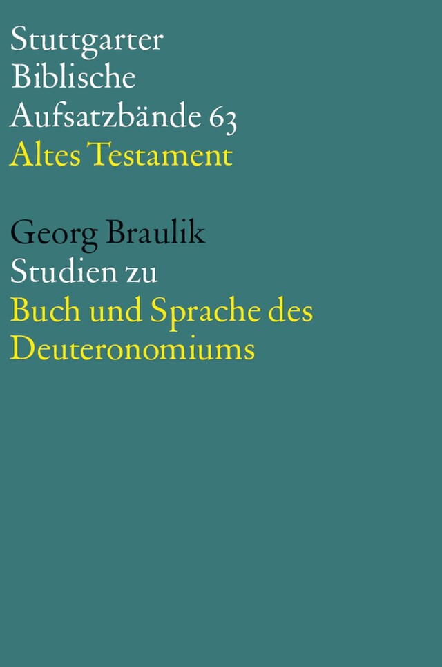 Kirjankansi teokselle Studien zu Buch und Sprache des Deuteronomiums