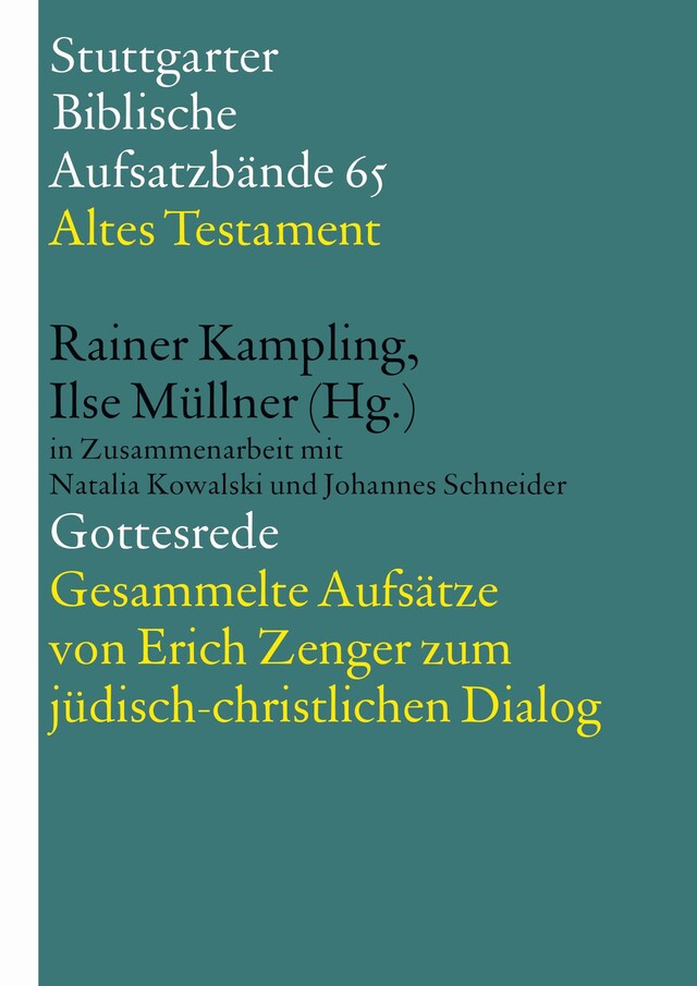 Kirjankansi teokselle Gottesrede. Gesammelte Aufsätze von Erich Zenger zum jüdisch-christlichen Dialog