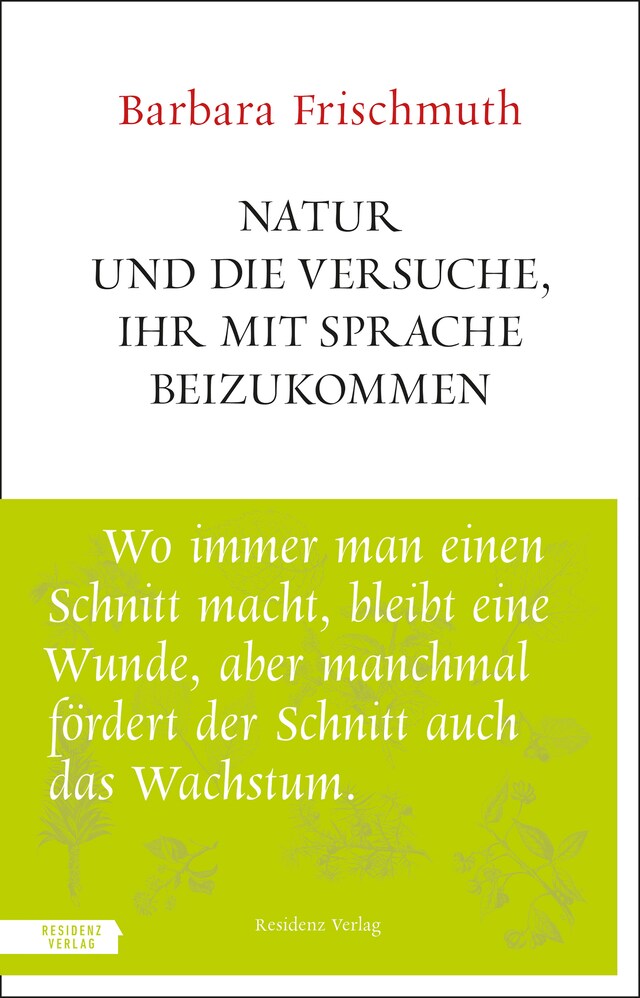 Kirjankansi teokselle Natur und die Versuche, ihr mit Sprache beizukommen