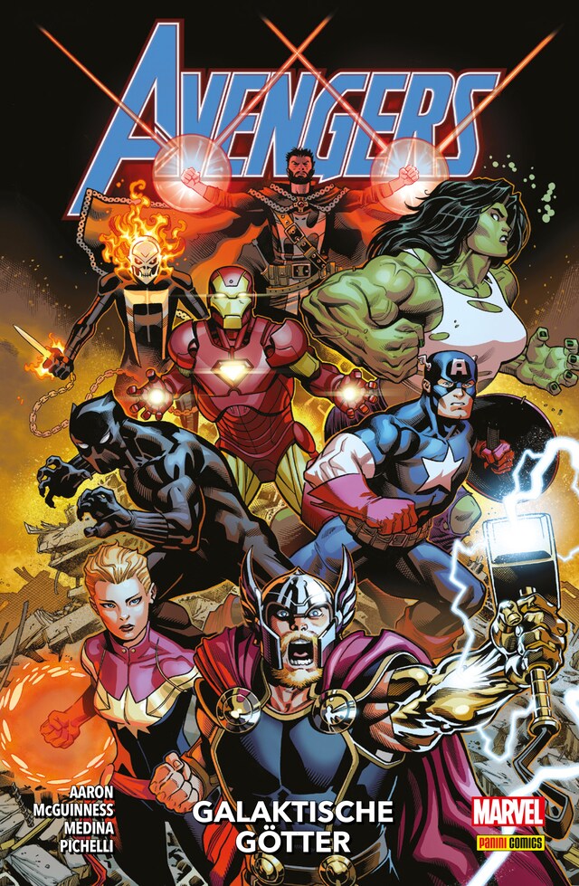 Okładka książki dla Avengers Neustart Paperback, Band 1 - Galaktische Götter