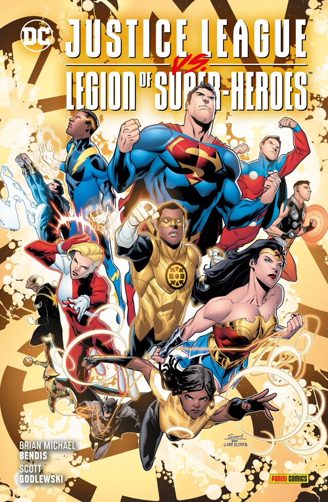 Book cover for Justice League vs. The Legion of Super-Heroes - Die Gold Lantern-Saga