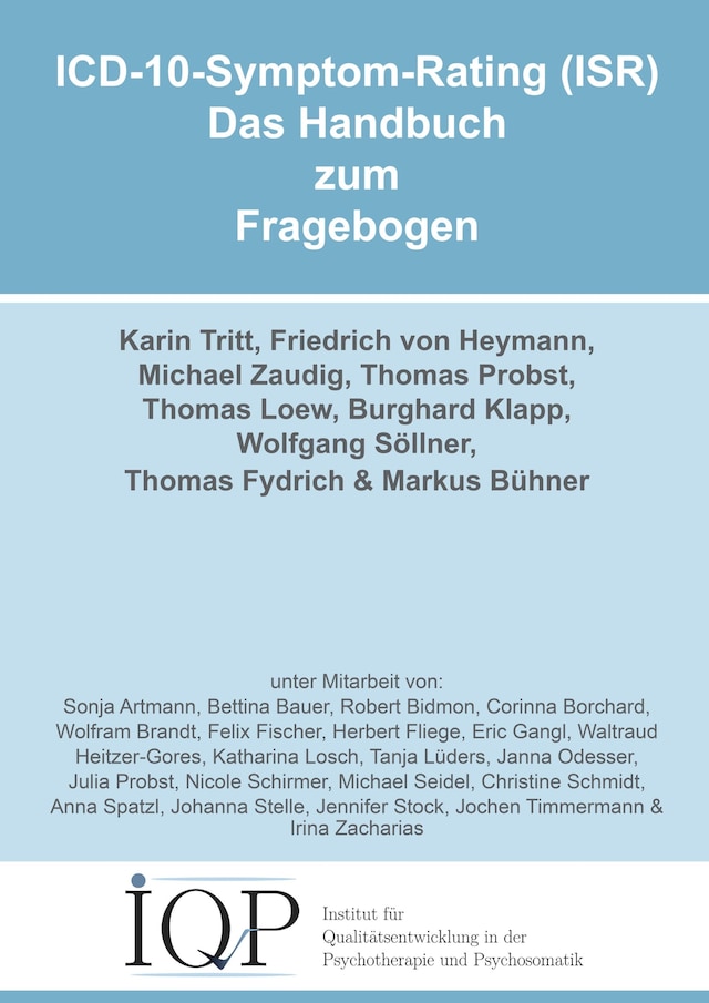 Book cover for ICD-10-Symptom-Rating (ISR) - Das Handbuch zum Fragebogen