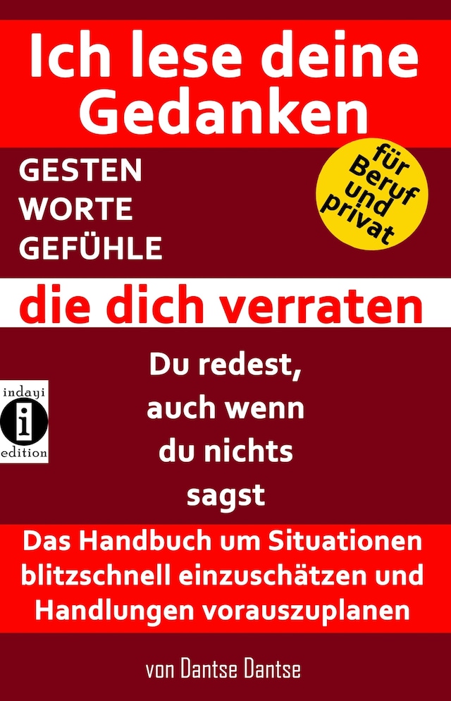 Book cover for Ich lese deine Gedanken - GESTEN, WORTE, GEFÜHLE, die dich verraten