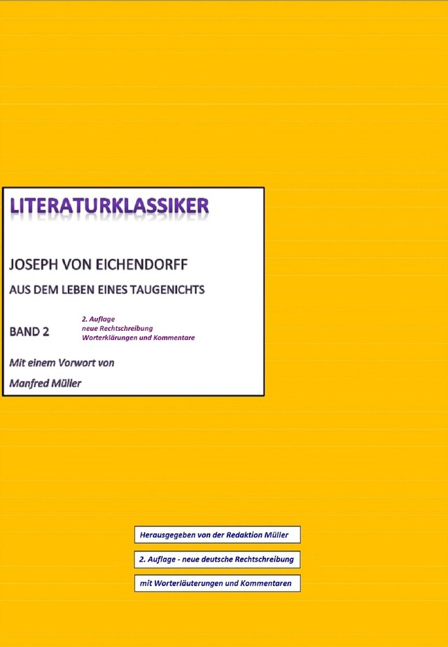 Buchcover für Joseph von Eichendorff – Aus dem Leben eines Taugenichts