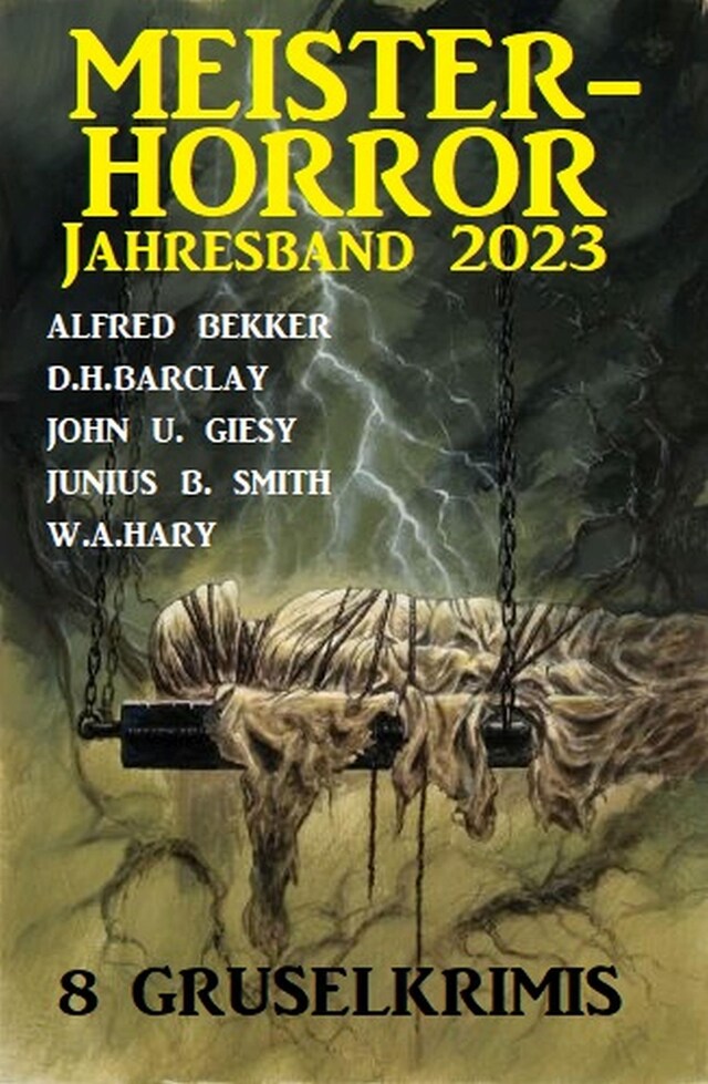 Buchcover für Meisterhorror Jahresband 2023: 8 Gruselkrimis