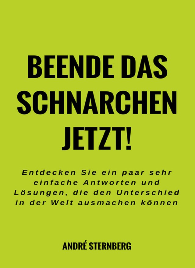 Boekomslag van Beende das Schnarchen jetzt!