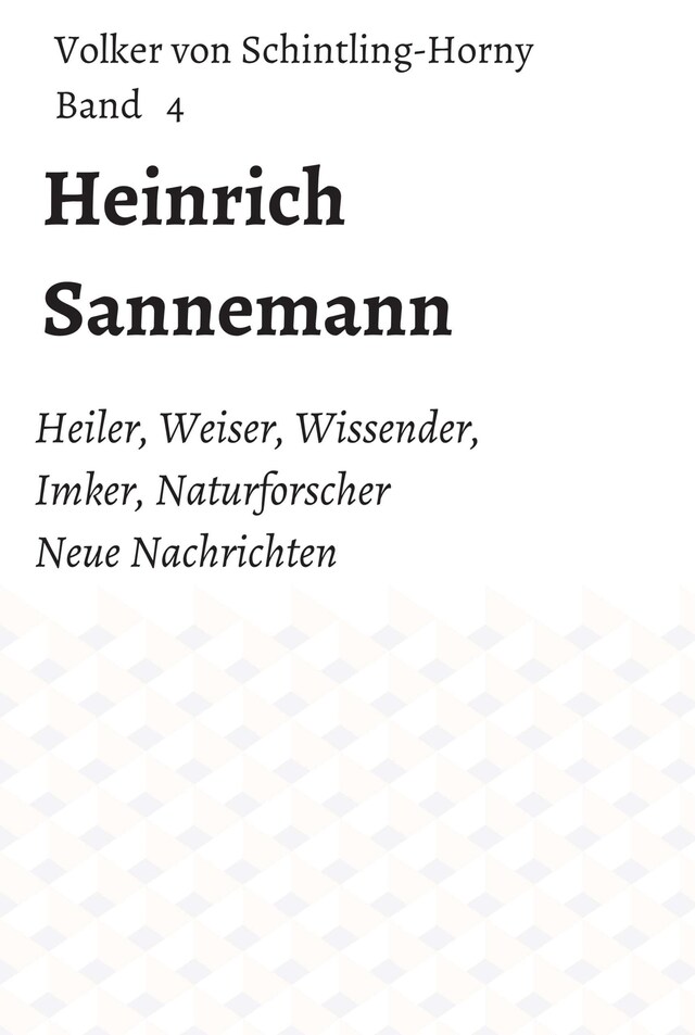 Kirjankansi teokselle Heinrich Sannemann