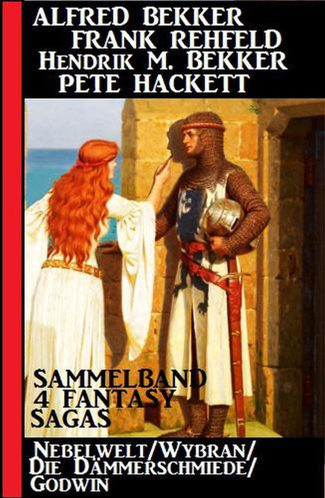 Buchcover für 4 Fantasy Sagas: Nebelwelt/ Wybran/ Die Dämmerschmiede/ Godwin