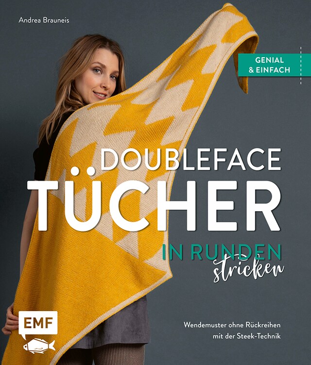 Buchcover für Doubleface-Tücher in Runden stricken