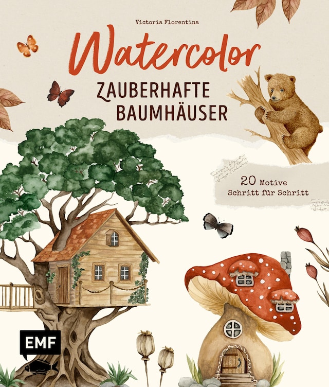 Bokomslag för Watercolor – Zauberhafte Baumhäuser malen