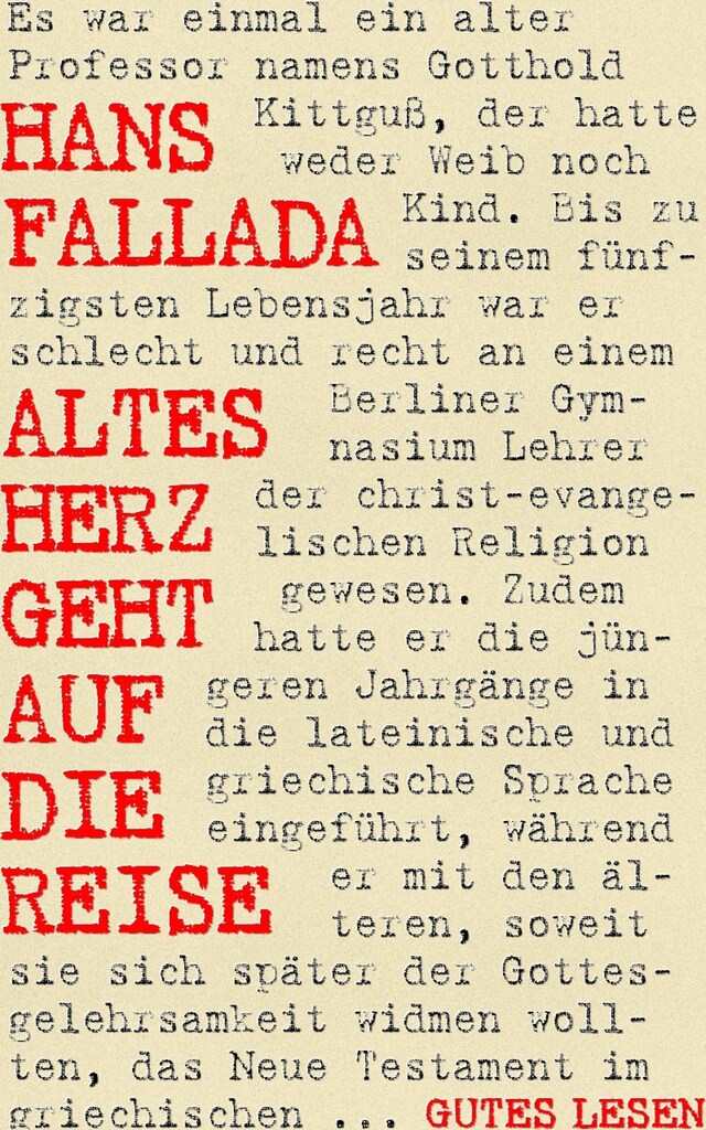 Book cover for Altes Herz geht auf die Reise