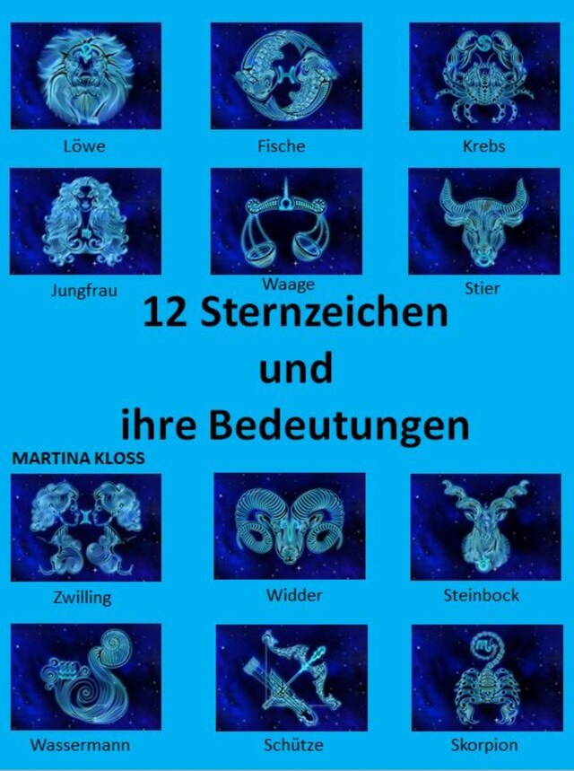 Buchcover für 12 Sternzeichen und ihre Bedeutungen