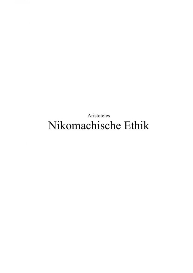 Book cover for Nikomachische Ethik