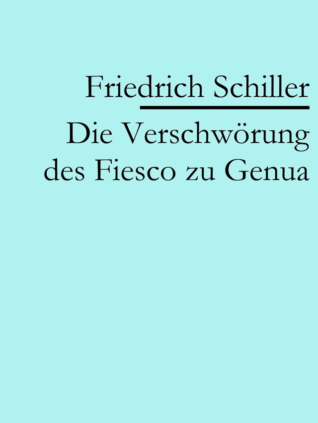 Buchcover für Die Verschwörung des Fiesco zu Genua