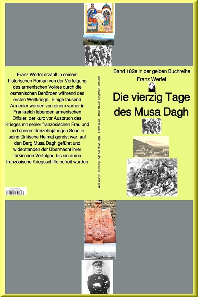 Buchcover für Franz Werfel: Die vierzig Tage des Musa Dagh – Band 182e in der gelben Buchreihe – bei Jürgen Ruszkowski