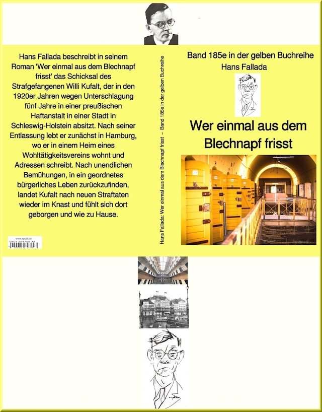 Book cover for Hans Fallada: Wer einmal aus dem Blechnapf frisst – Band 185e in der gelben Buchreihe – bei Jürgen Ruszkowski