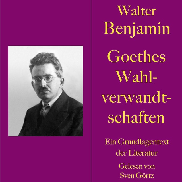 Buchcover für Walter Benjamin: Goethes Wahlverwandtschaften