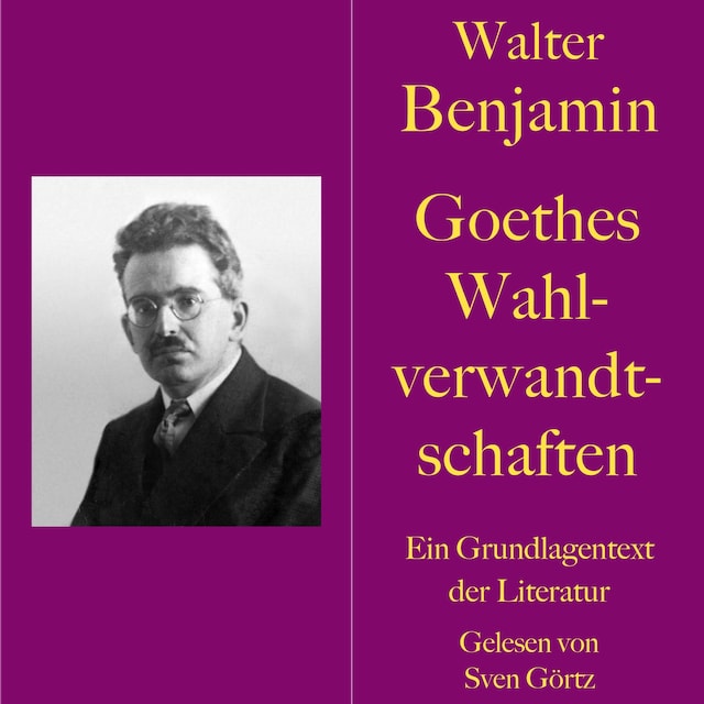 Kirjankansi teokselle Walter Benjamin: Goethes Wahlverwandtschaften