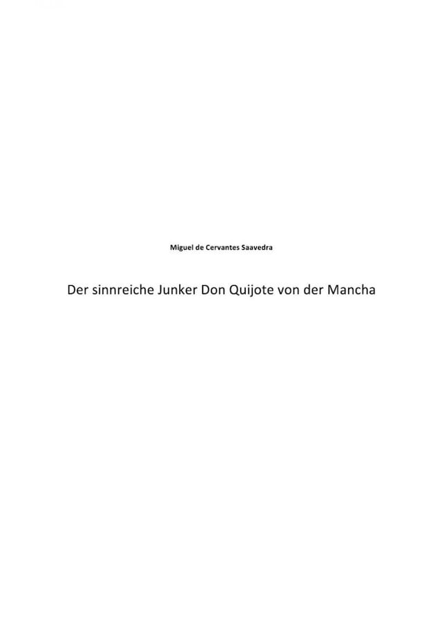 Book cover for Der sinnreiche Junker Don Quijote von der Mancha