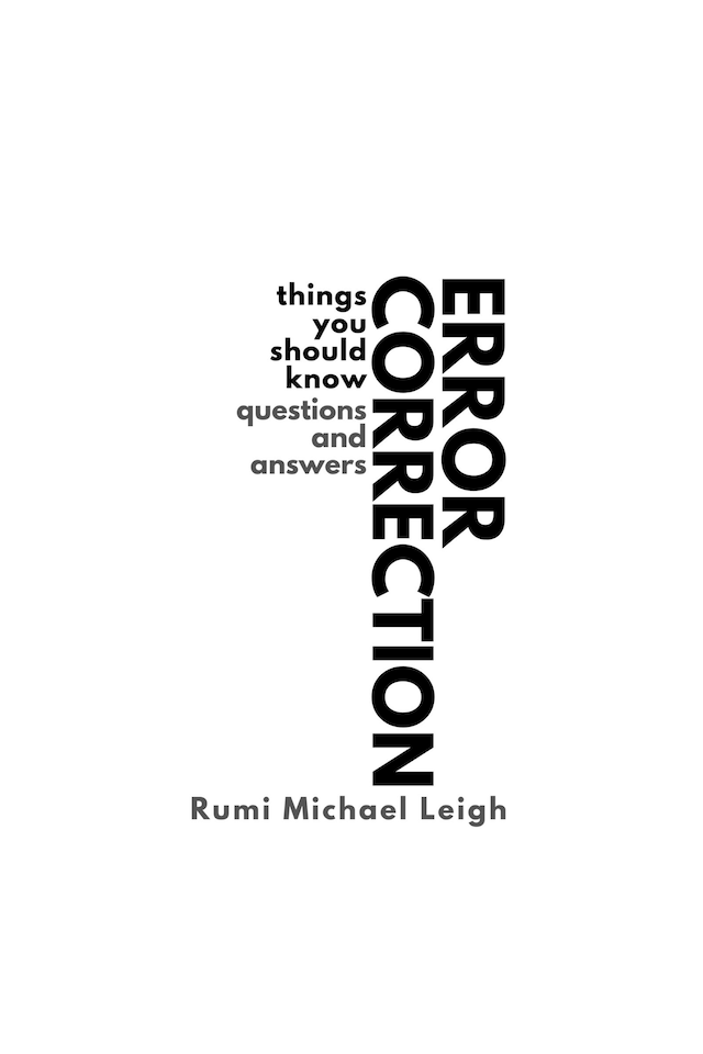 Book cover for Error Correction