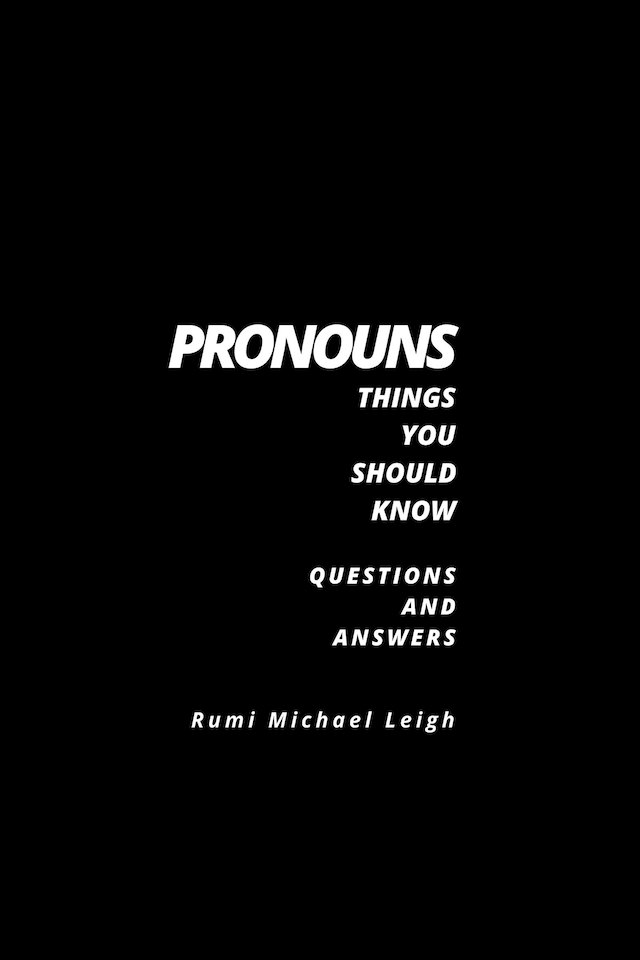 Kirjankansi teokselle Pronouns