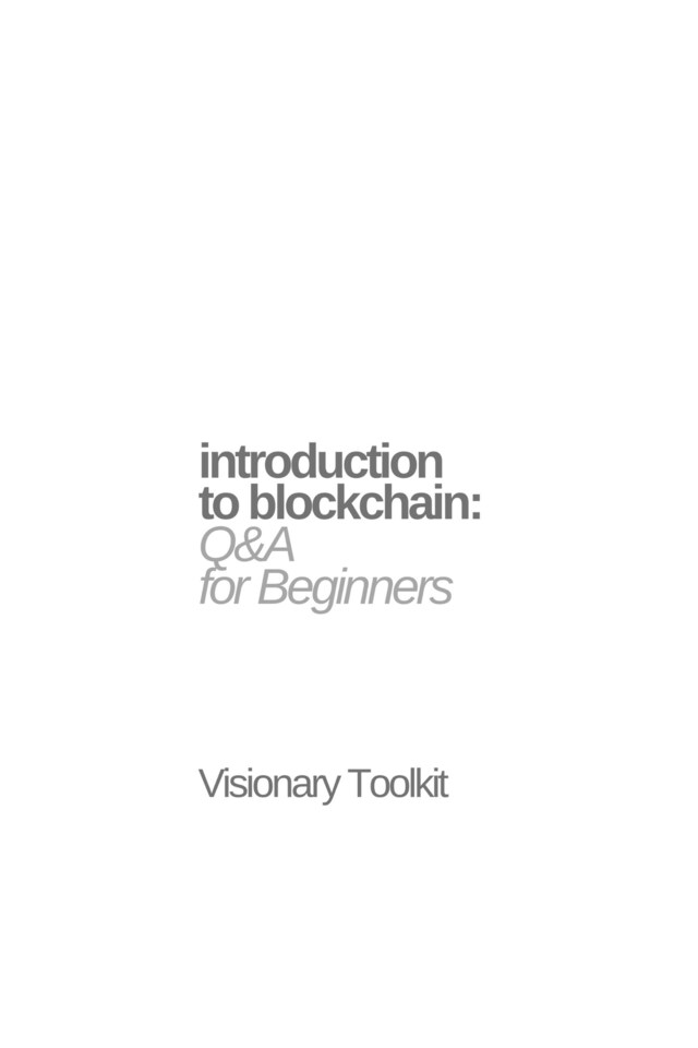 Boekomslag van Introduction to Blockchain: Q&A for Beginners