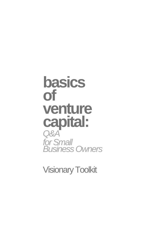 Boekomslag van Basics of Venture Capital: Q&A for Small Business Owners