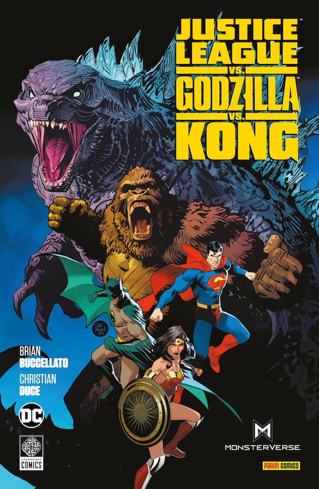 Kirjankansi teokselle Justice League vs. Godzilla vs. Kong