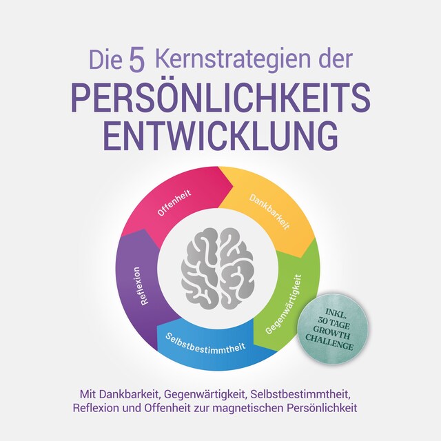 Buchcover für Die 5 Kernstrategien der Persönlichkeitsentwicklung - Mit Dankbarkeit, Gegenwärtigkeit, Selbstbestimmtheit, Reflexion und Resilienz zu persönlichem Wachstum - inkl. 30 Tage Growth Challenge