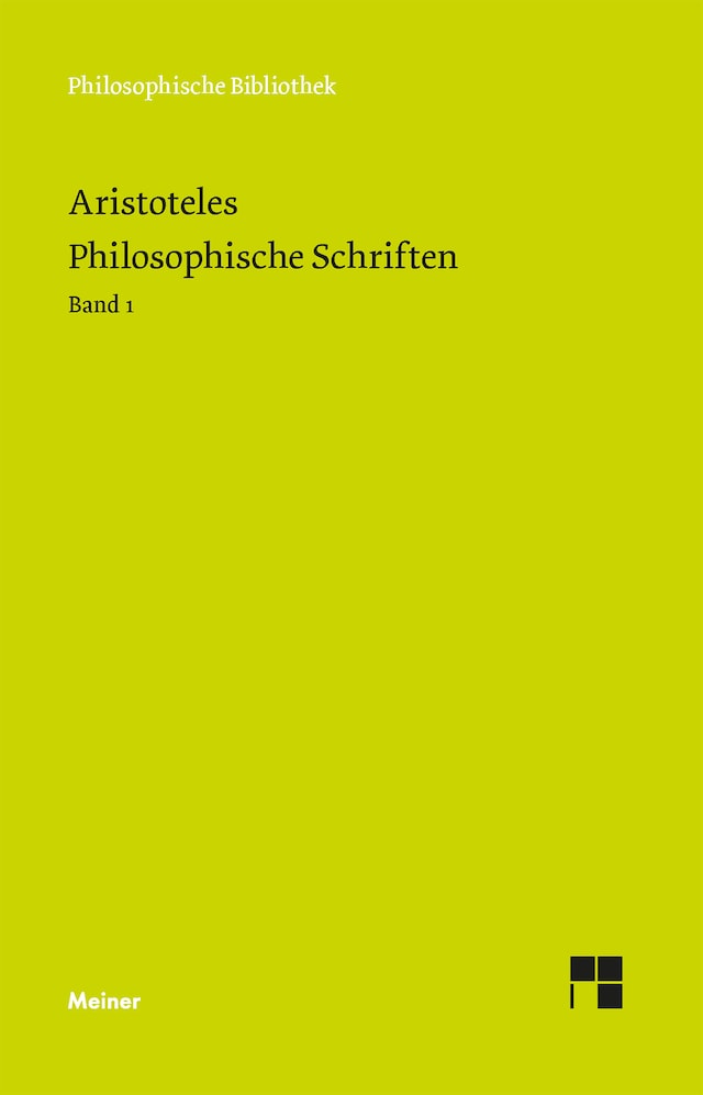 Buchcover für Philosophische Schriften. Band 1