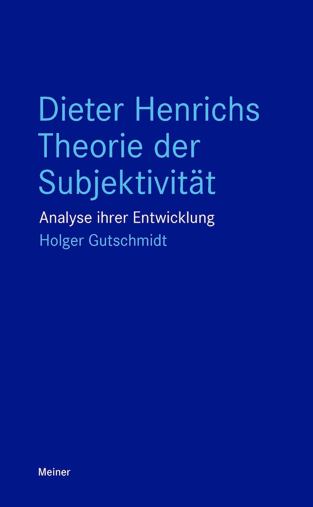 Boekomslag van Dieter Henrichs Theorie der Subjektivität