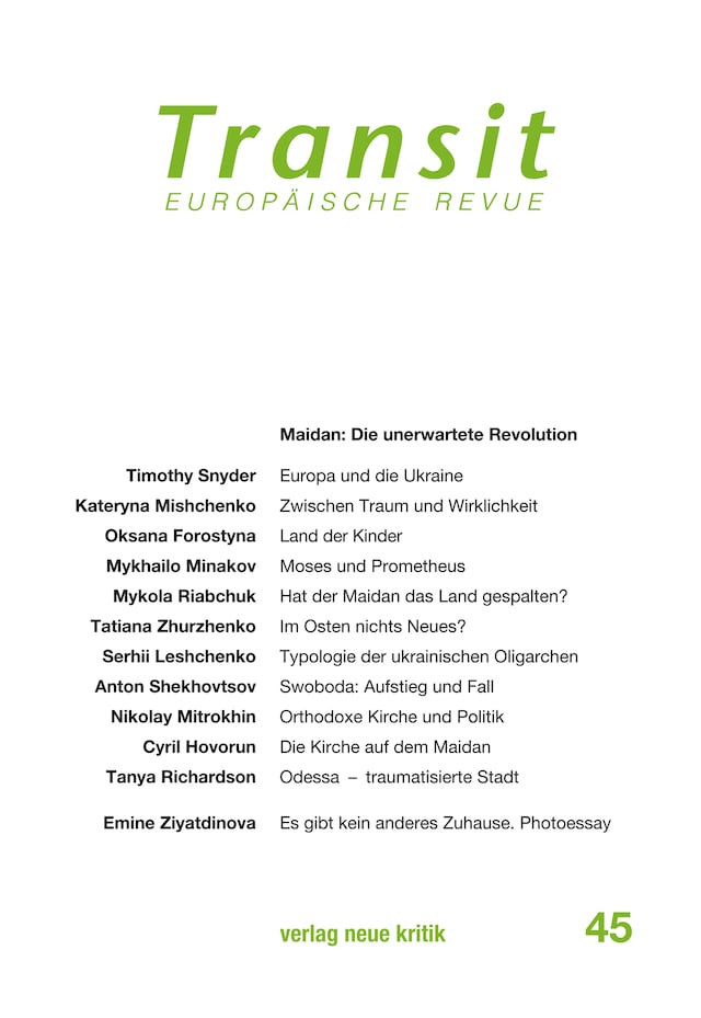 Book cover for Transit 45. Europäische Revue