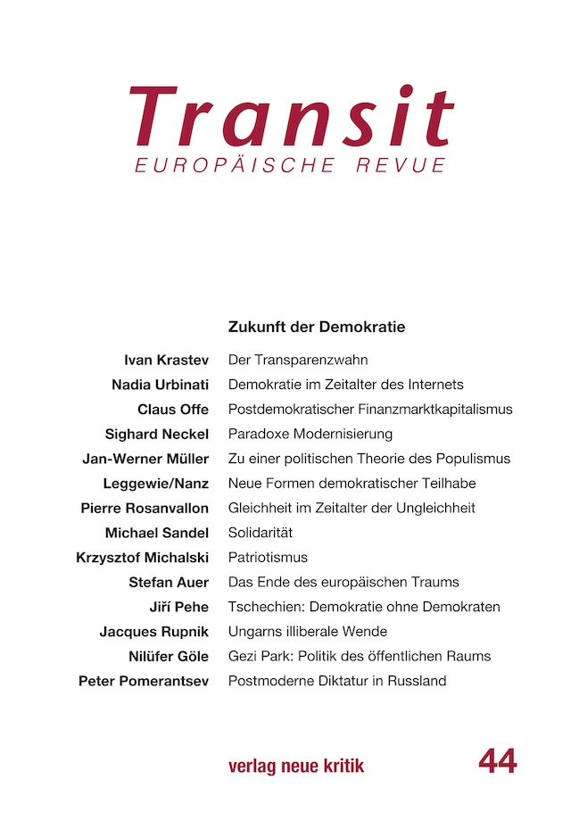 Book cover for Transit 44. Europäische Revue