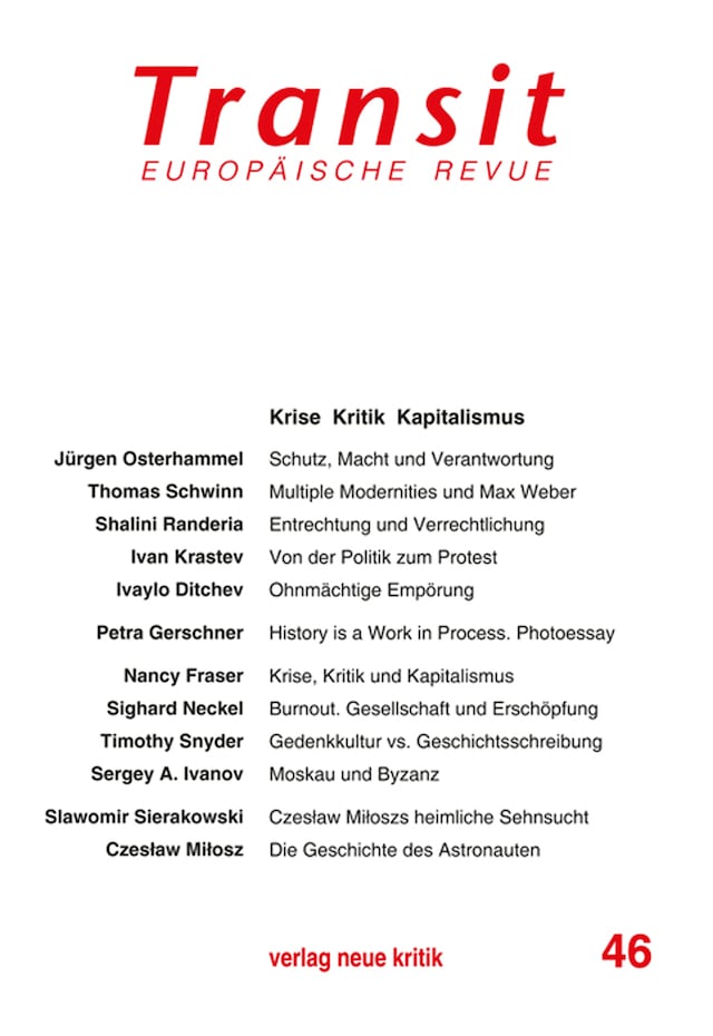Buchcover für Transit 46. Europäische Revue