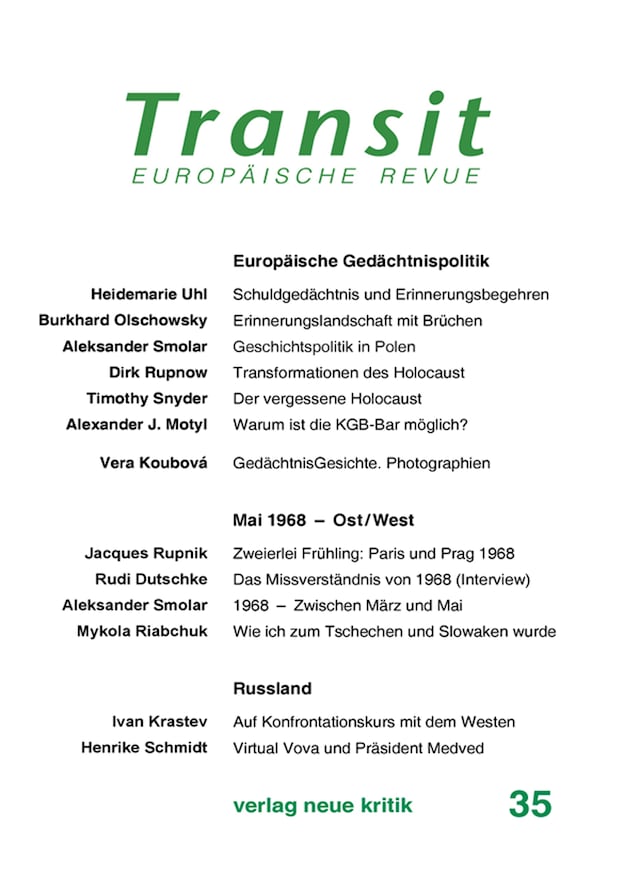 Bogomslag for Transit 35. Europäische Revue