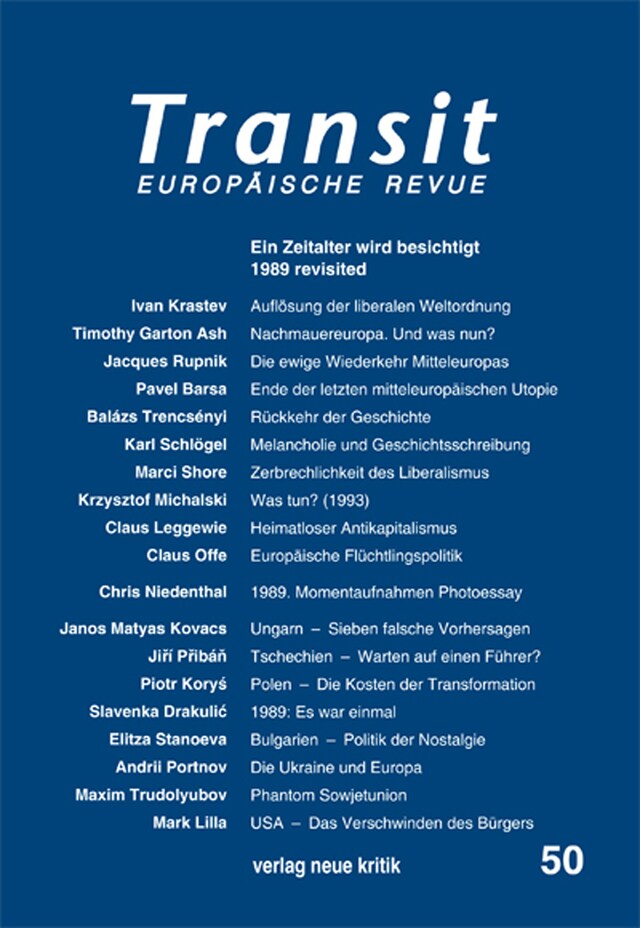 Book cover for Transit 50. Europäische Revue