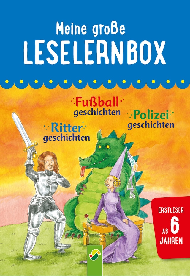 Boekomslag van Meine große Leselernbox: Rittergeschichten, Fußballgeschichten, Polizeigeschichten