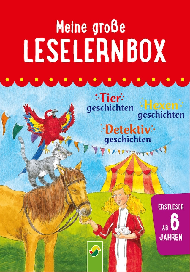 Book cover for Meine große Leselernbox: Tiergeschichten, Hexengeschichten, Detektivgeschichten