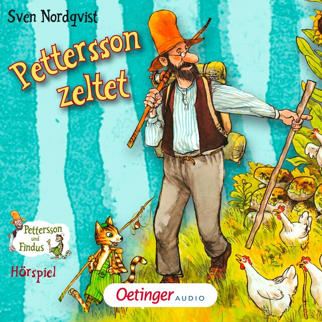 Buchcover für Pettersson und Findus. Pettersson zeltet